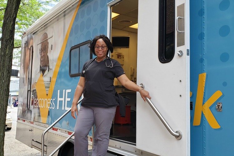 Karen Harris is part of the Deaconess Health Check Mobile Primary Care team.