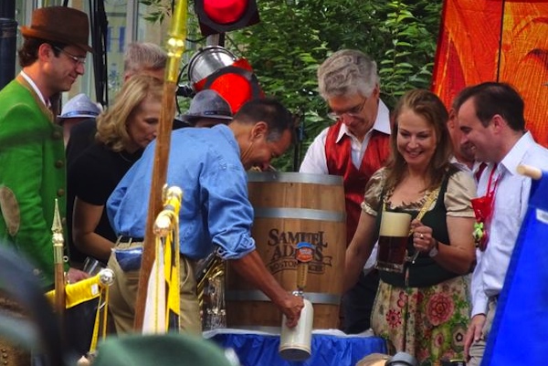 Oktoberfest: Mayor John Cranley and Samuel Adams CEO Jim Koch help tap the first keg