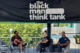 From l to r:  Moderator Kyle Inskeep, Local 12 News with panelist Dr. Anisa Soto and Dr. Marc Watkins, Chief Medical Officer at Kroger