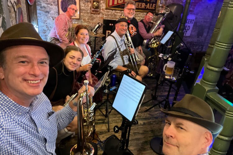 The Polka Warriors enjoy a night of playing together at Arnold’s Bar and Grill downtown.