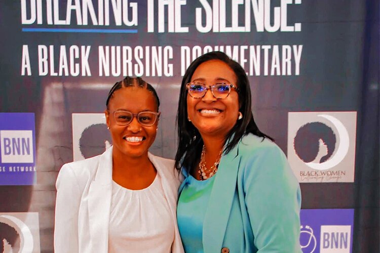 l to r: Co-Directors and co-Producers, Deanna Dorsey and Ashley Glass at the Community Release of the “Breaking the Silence” documentary during nurses week.