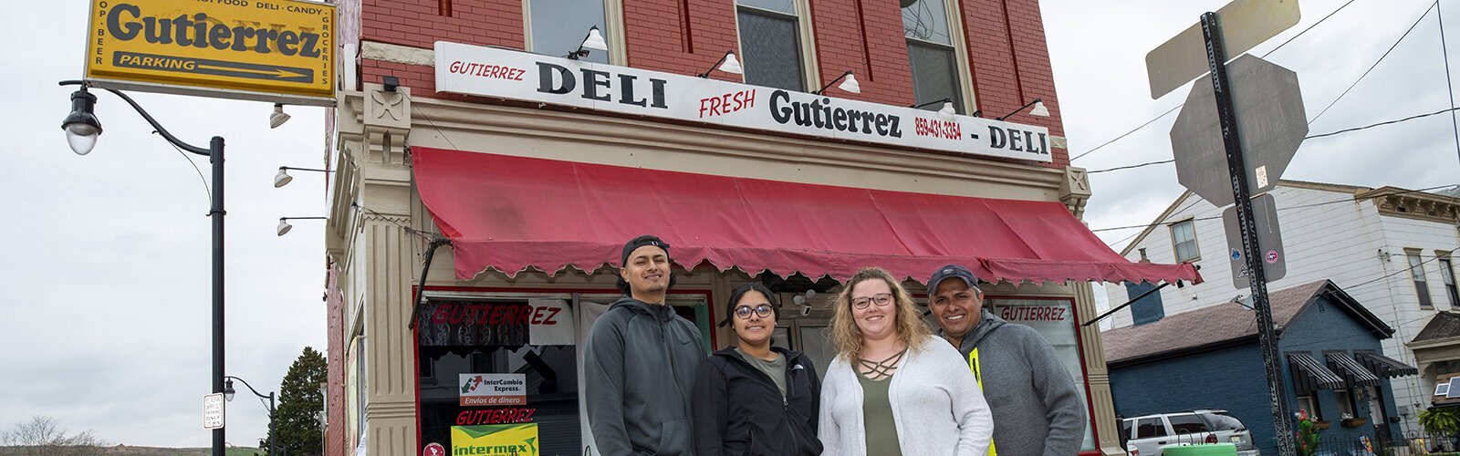 Gutierrez Deli has become a gathering place and resource for Covington's Latino residents. The Gutierrez family: Sergio, Evelyn, Courtney Case, and Claudio.