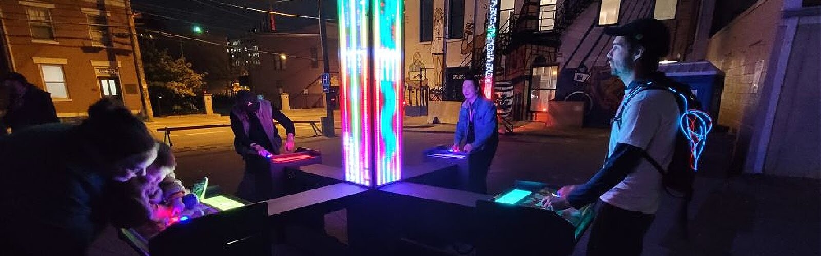 Kemper Sauce Studios’ Arcade of Light attracted the attention of BLINK Festival attendees. This year, Serenade of Light will feature interactive light tubes with sound effects.