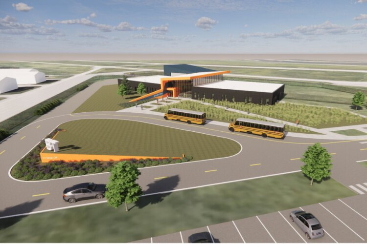 A rendering of the Aviation Education Hangar scheduled to open on the Butler Tech Middletown campus in early 2026. The $15 million project is being built with a combination of ARPA, city of Middletown, and Butler Tech funding.