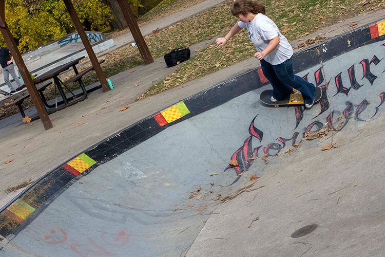 The skate park is located on a half-acre on the northeast corner of Smith Park.