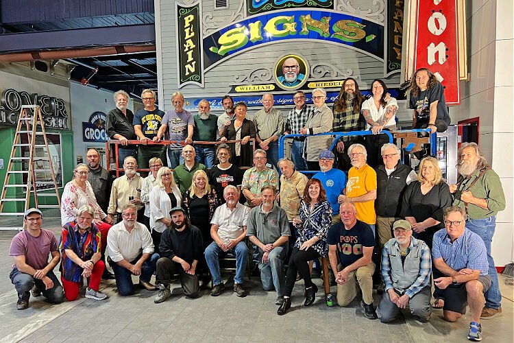 The Letterheads, an assemblage of traditional sign makers and muralists, converged to decorate the American Sign Museum’s new wing. 