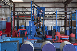 James Wilson, who has participated in the challenge many times, at his Nati Ninja Obstacle Course and Training Center in Blue Ash.