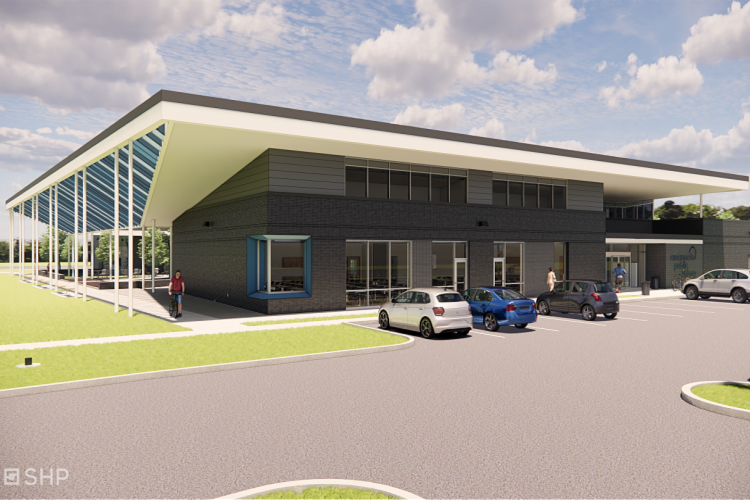 The new Forest Park branch, shown in this rendering, will be the largest library outside the main downtown facility.