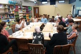 Dani Isaacsohn (top center) organized Cincinnati Public Schools students and parents in a dialogue about bullying.