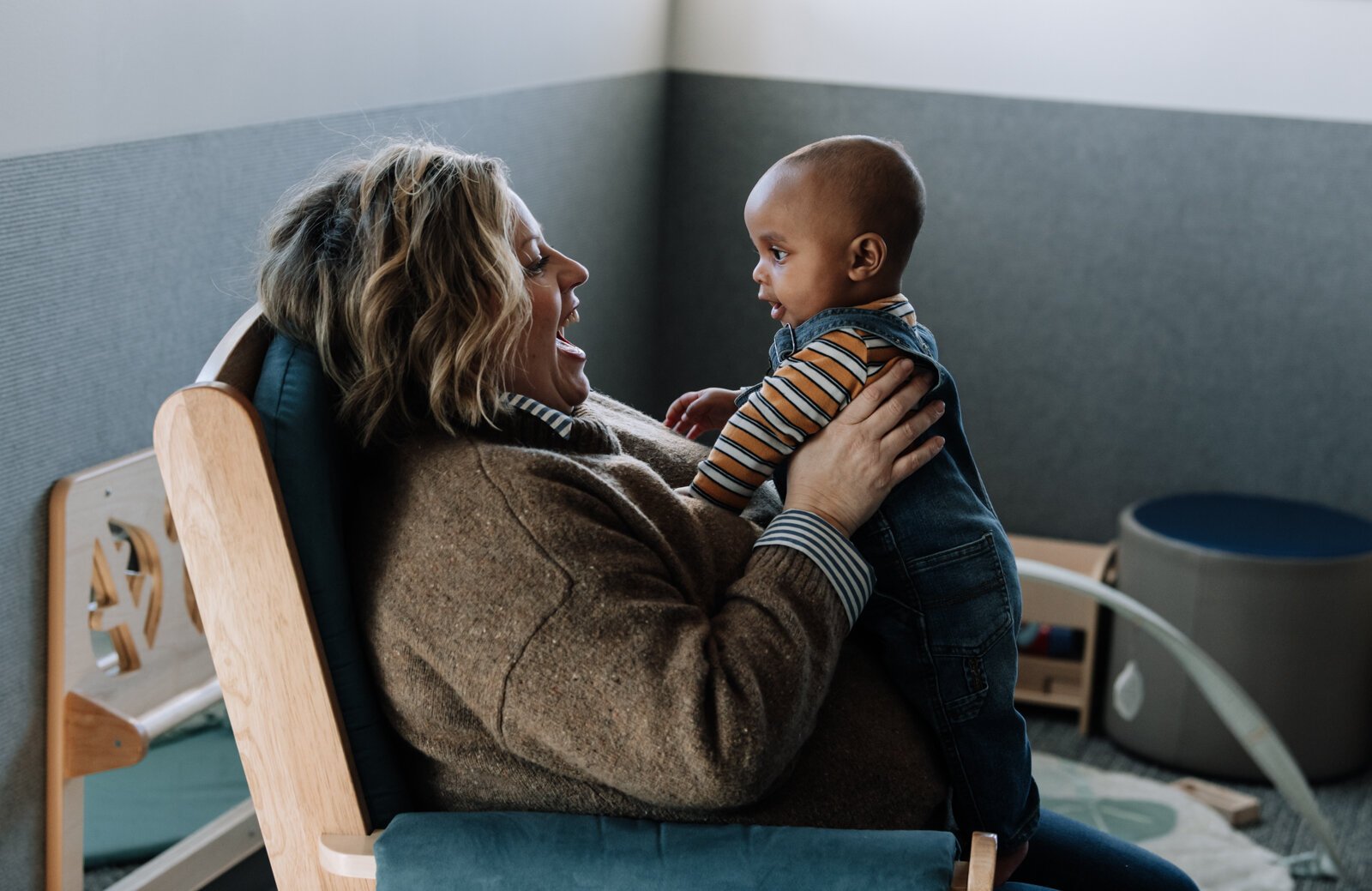 Kelli Packnett, vice president of education & engagement, cares for Grant, 6 months, at the Bridge of Grace Early Years Academy cared for by Westminster Preschools, 909 Elmrow Dr. Fort Wayne, IN. 