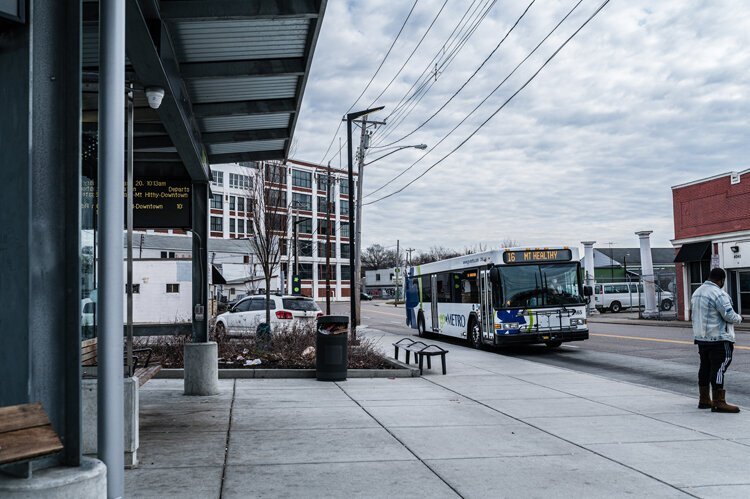 Cincinnati Metro's newest transit center, in Northside.