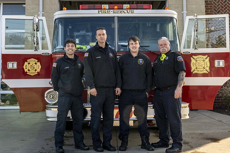 Lukas Brown, Ben Browe, Nate Croley, and Brian Sims of Springfield Township Fire.